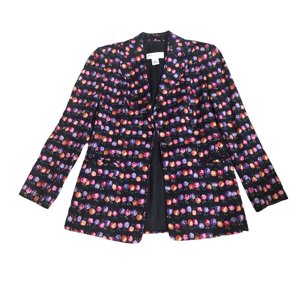 Blazer Saks Fifth Avenue Luxury Collection cotton pockets lined unique colorful